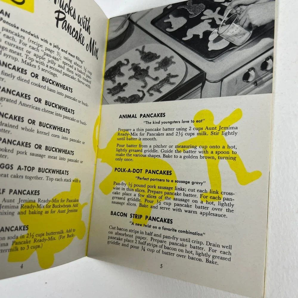 VTG Aunt Jemima Pancake Recipes Cookbook 1952 + Vintage Advertising 1984 Insert